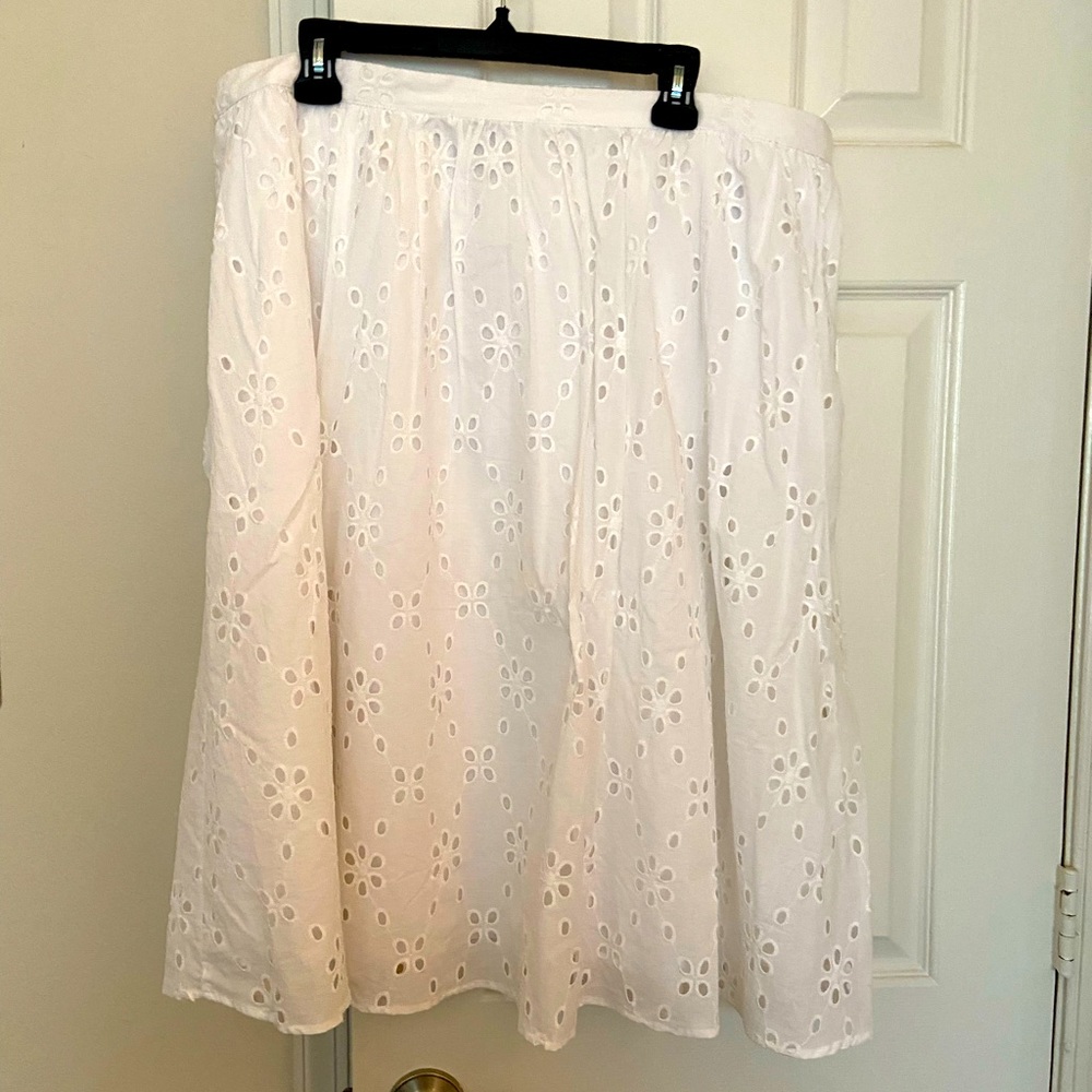 J Crew white eyelet skirt size 2X